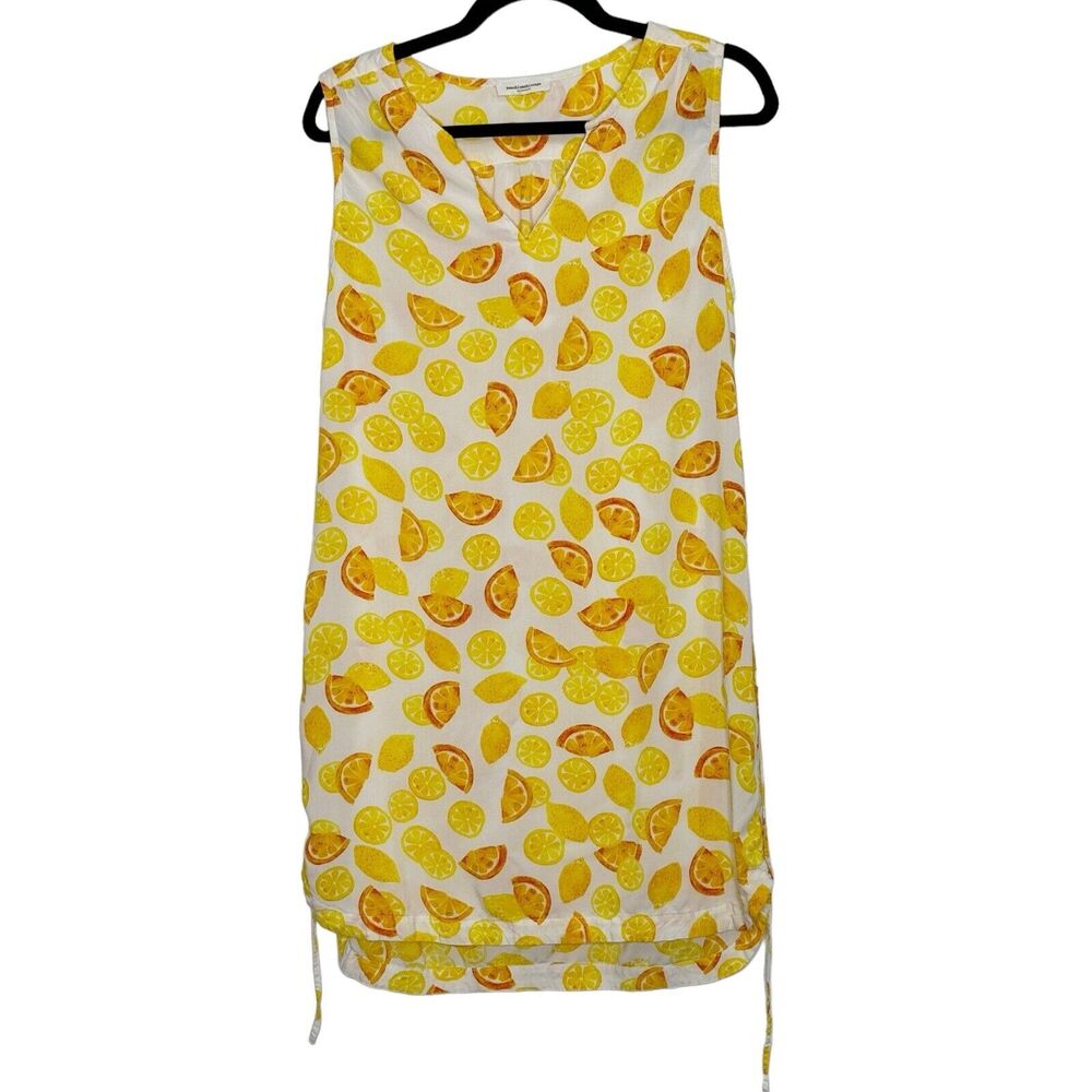 Beachlunchlounge Orange Lemon Fruit Print Pullover Shirt Dress Size Medium
